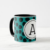 Waterverf Zwarte Spots met monogram Mok (Voorkant links)