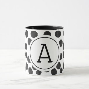 Waterverf Zwarte Spots met monogram Mok