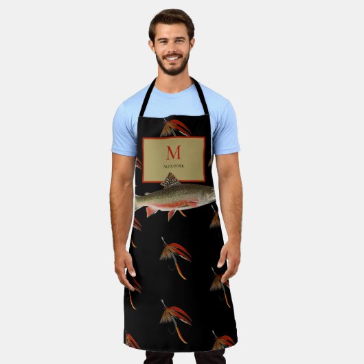 Waterverf zwarte-vliegforel schort (Gedragen)