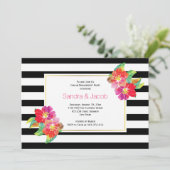 Waterverf zwarte witte bruiloft verlofpartij kaart (Staand voorkant)