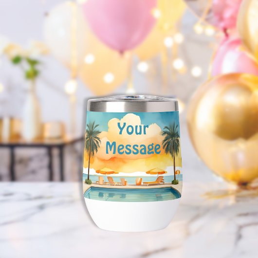 Waterverf Zwembad Zomerfeest