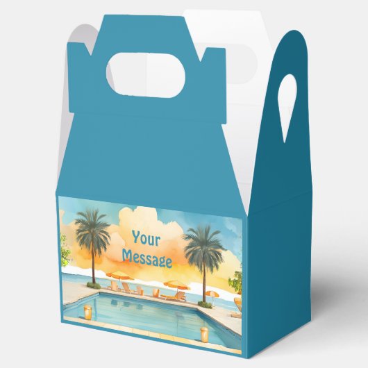 Waterverf Zwembad Zomerfeest Bedankdoosjes (Geopend)