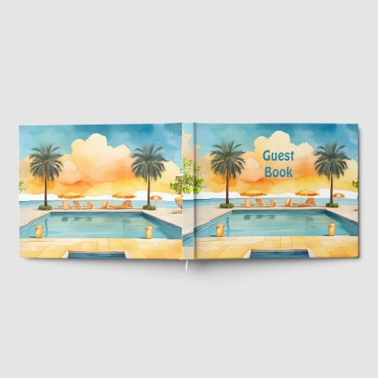 Waterverf Zwembad Zomerfeest Gastenboek (Volledig)