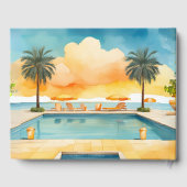 Waterverf Zwembad Zomerfeest Gastenboek (Achterkant)