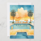 Waterverf Zwembad Zomerfeest Kaart (Achterkant)