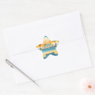 Waterverf Zwembad Zomerfeest Ster Sticker