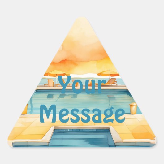 Waterverf Zwembad Zomerfeest Sticker (Voorkant)