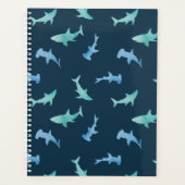 Waterverf zwemmen Shark Silhouettes Patroon Planner (Voorkant)