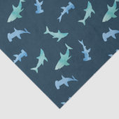 Waterverf zwemmen Shark Silhouettes Patroon Tissuepapier (Detail)