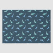 Waterverf zwemmen Shark Silhouettes Patroon Tissuepapier (Voorkant)