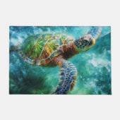 Waterverf Zwemmen Zee Schildpad Deurmat (Voorkant)