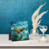 Waterverf Zwemmen Zee Schildpad Fotoplaat (Insitu)