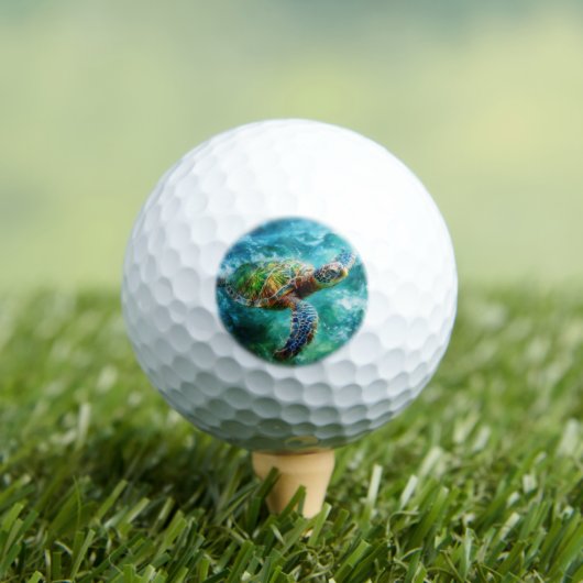 Waterverf Zwemmen Zee Schildpad Golfballen (Insitu Shirt)