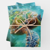 Waterverf Zwemmen Zee Schildpad Inpakpapier Vel (In situ)