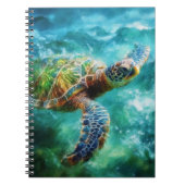 Waterverf Zwemmen Zee Schildpad Notitieboek (Voorkant)