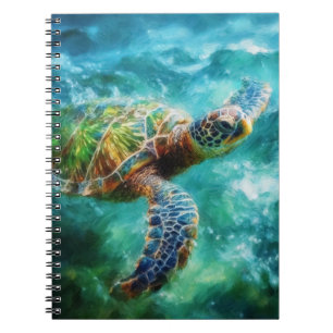 Waterverf Zwemmen Zee Schildpad Notitieboek