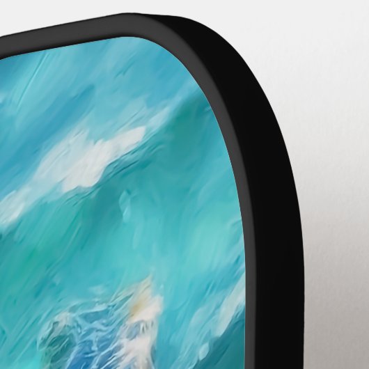 Waterverf Zwemmen Zee Schildpad Pickleball Paddle (Links Detail)