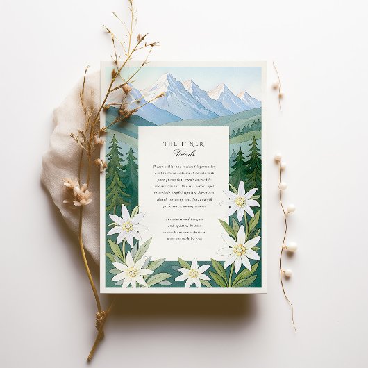 Waterverf Zwitserland Edelweiss bruiloft Kaart