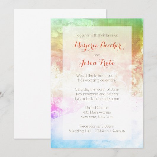 Waterverf Zwril Weddenschap Kaart (Voorkant / Achterkant)