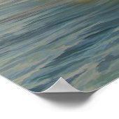 Waterverfbaken met zonsondergang oceaan golven poster (Hoek)