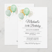 Waterverfballon uitnodiging (Voorkant / Achterkant)