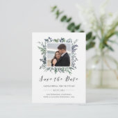 Waterverfblad | Save the Date met foto Aankondigingskaart (Staand voorkant)