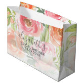 Waterverfbloemen bruidsfeest geschilderd large cadeautasje (Voorkant Gekanteld)