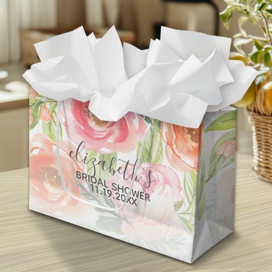 Waterverfbloemen bruidsfeest geschilderd large cadeautasje