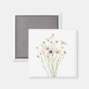 Waterverfbloemstuk van wilde bloemen magneet
