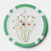 Waterverfboeket van wilde bloemen poker chips (Achterkant)