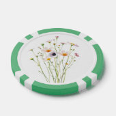 Waterverfboeket van wilde bloemen poker chips (Enkel)