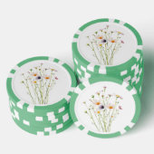 Waterverfboeket van wilde bloemen poker chips (Opstapeling)