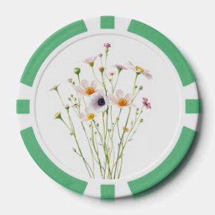 Waterverfboeket van wilde bloemen poker chips