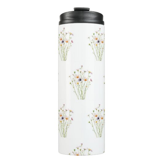 Waterverfboeket van wilde bloemen thermosbeker (Voorkant)