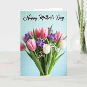 Waterverfboeketkaart met bloemen kaart