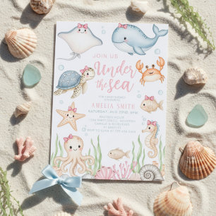 waterverfboog onder de zee baby shower kaart