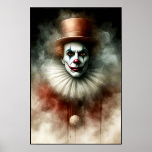 Waterverfclown die in je ziel staart poster