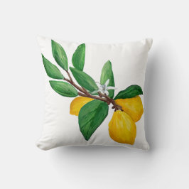 Waterverfdesign met citroenblad | Frisse citrus Kussen