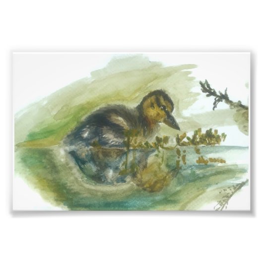 Waterverfdruk voor eendje foto afdruk (Voorkant)