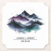 Waterverfgebergte Kartonnen Onderzetters (Voorkant)