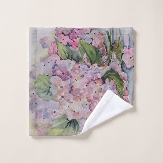 Waterverfhortensia's Bad Handdoek (Wasdoekje)