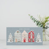 Waterverfhuizen Leigrijs Feestdagenkaart (Staand voorkant)