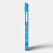 Waterverfinkt blauw & goud + monogram Case-Mate iPhone case (Achterkant / Links)