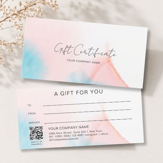 Waterverfinkt QR-code cadeaubon