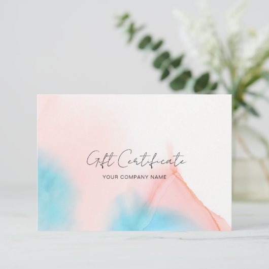 Waterverfinkt QR-code cadeaubon (Staand voorkant)