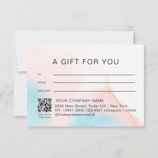 Waterverfinkt QR-code cadeaubon (Achterkant)