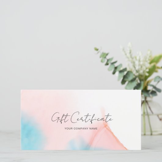 Waterverfinkt QR-code cadeaubon (Staand voorkant)