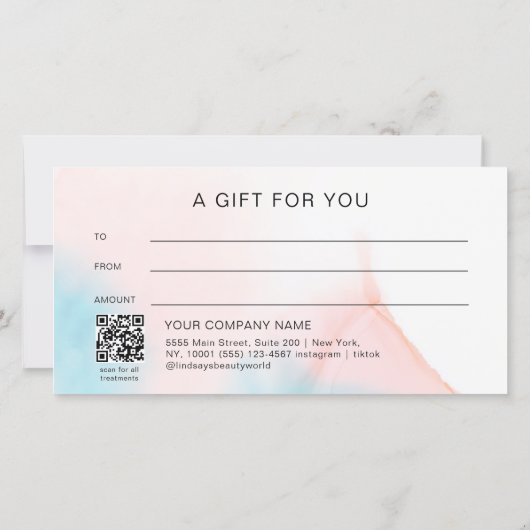 Waterverfinkt QR-code cadeaubon (Achterkant)