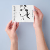 Waterverfinkt zwart-wit vrouwelijke make-up flyer (Hand)