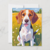 Waterverfkaart met Beagle-huisdier (Voorkant)